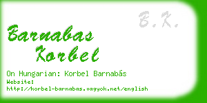 barnabas korbel business card