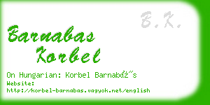 barnabas korbel business card